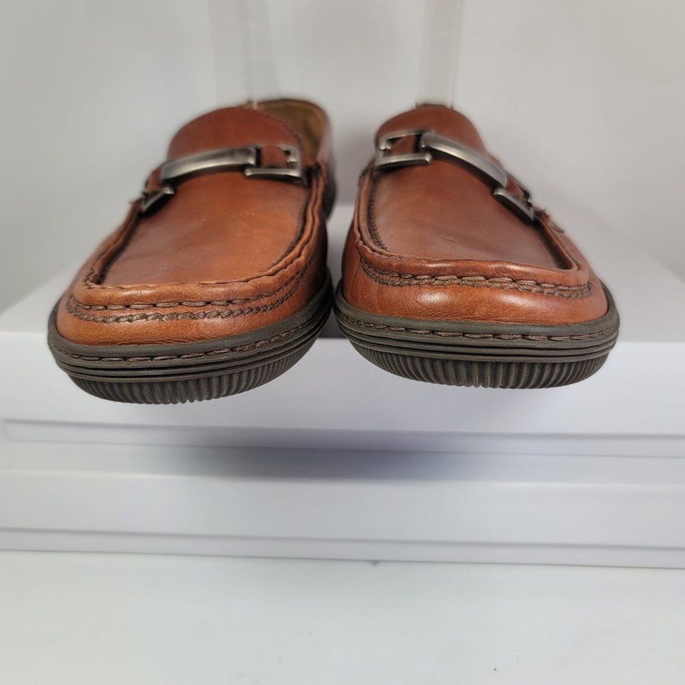 Cable Co Pebbled Leather Buckle Accent Loafers - Picture 5 of 7